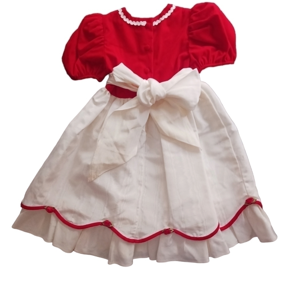 Youngsport Red Velvet Ivory Taffeta Dress - Picture 11 of 12